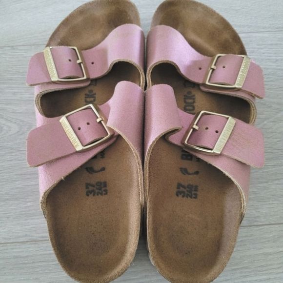 Birkenstock🌷Arizona Washed Metallic Pink Suede size 6 1/2, 37 - Picture 3 of 15